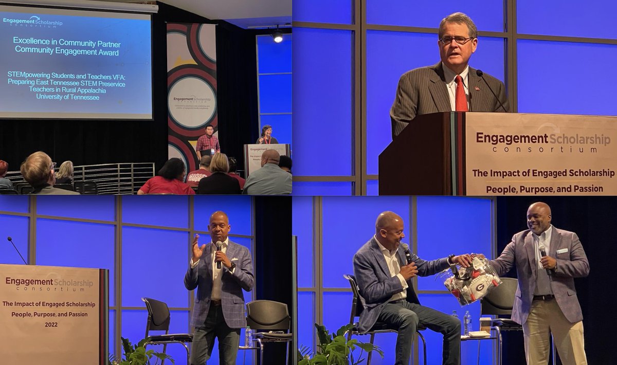 givepulse's tweet photo. Last day @engageschlrship w/ #PublicScholarship awards in various categories. Great opening by @universityofga President Jere Morehead, and an inspirational keynote from @tdallassmith aka Daryl. Looking forward to #ESCImpact @michiganstateu @MSU_UOE in 2023! #ExposureIsKey https://t.co/6qt3HBt3fH