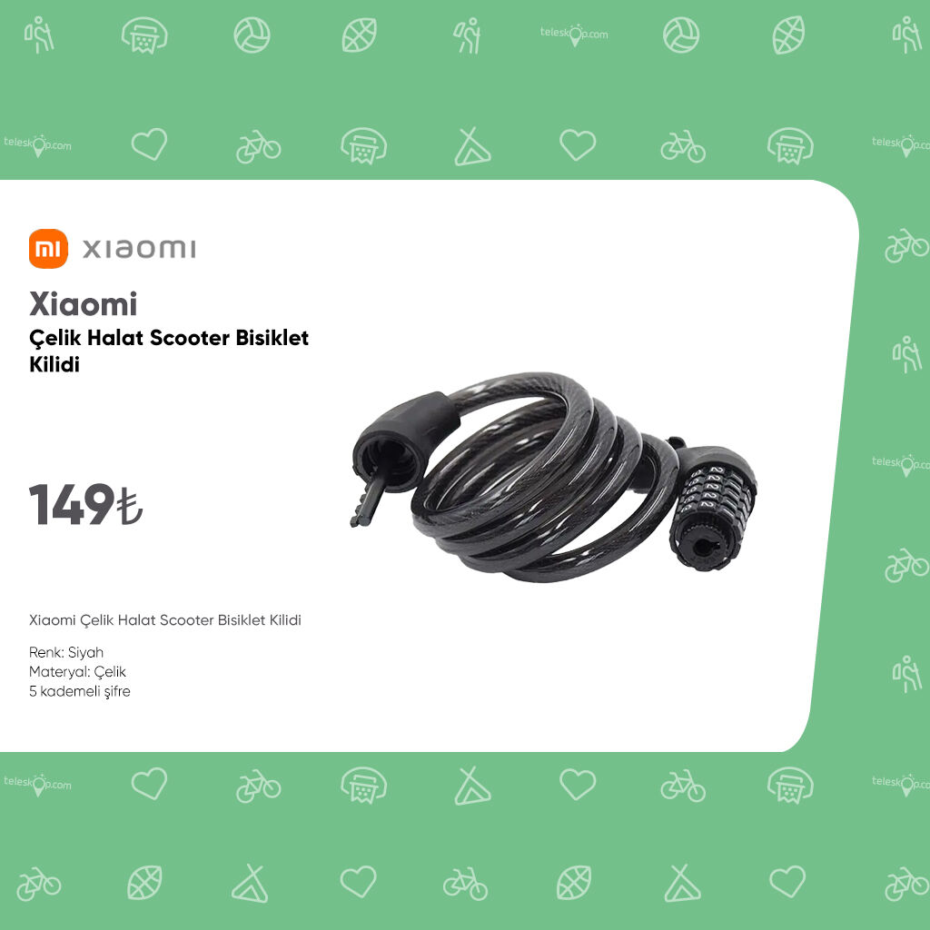 teleskopcom's tweet photo. Xiaomi Çelik Halat Scooter Bisiklet Kilidi

Renk : Siyah
Materyal : Çelik
5 kademeli şifre.
#Xiaomi #bisikletkilidi #teleskopcom https://t.co/zm67PnipNh