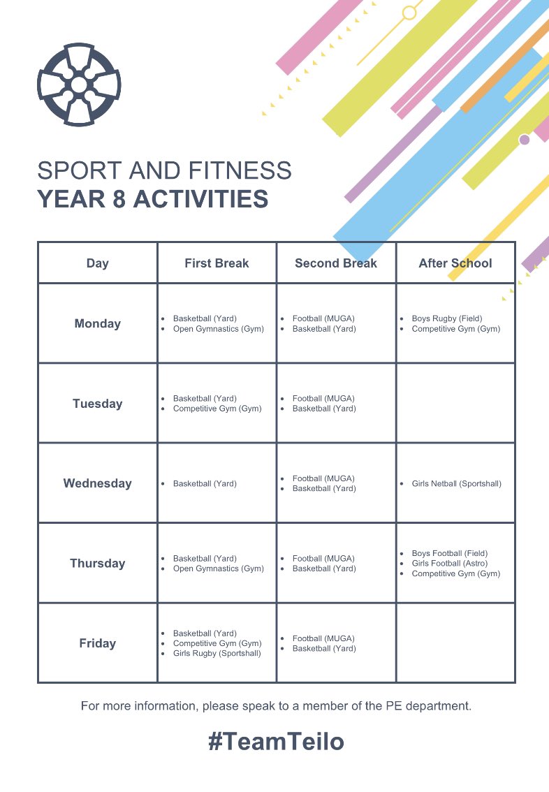 stteilos_PE's tweet photo. 📣❗️EXTRACURRICULAR❗️📣
PE activities for the Autumn term have launched this week for all year groups. Ask a member of the PE team for more information #TeamTeilo #AimHigh #GetInvolved https://t.co/UqQ97YX7Ue