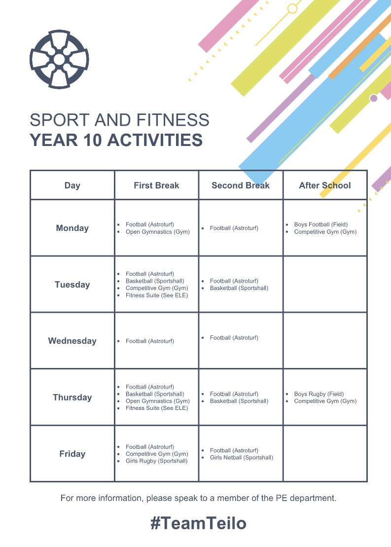 stteilos_PE's tweet photo. 📣❗️EXTRACURRICULAR❗️📣
PE activities for the Autumn term have launched this week for all year groups. Ask a member of the PE team for more information #TeamTeilo #AimHigh #GetInvolved https://t.co/UqQ97YX7Ue