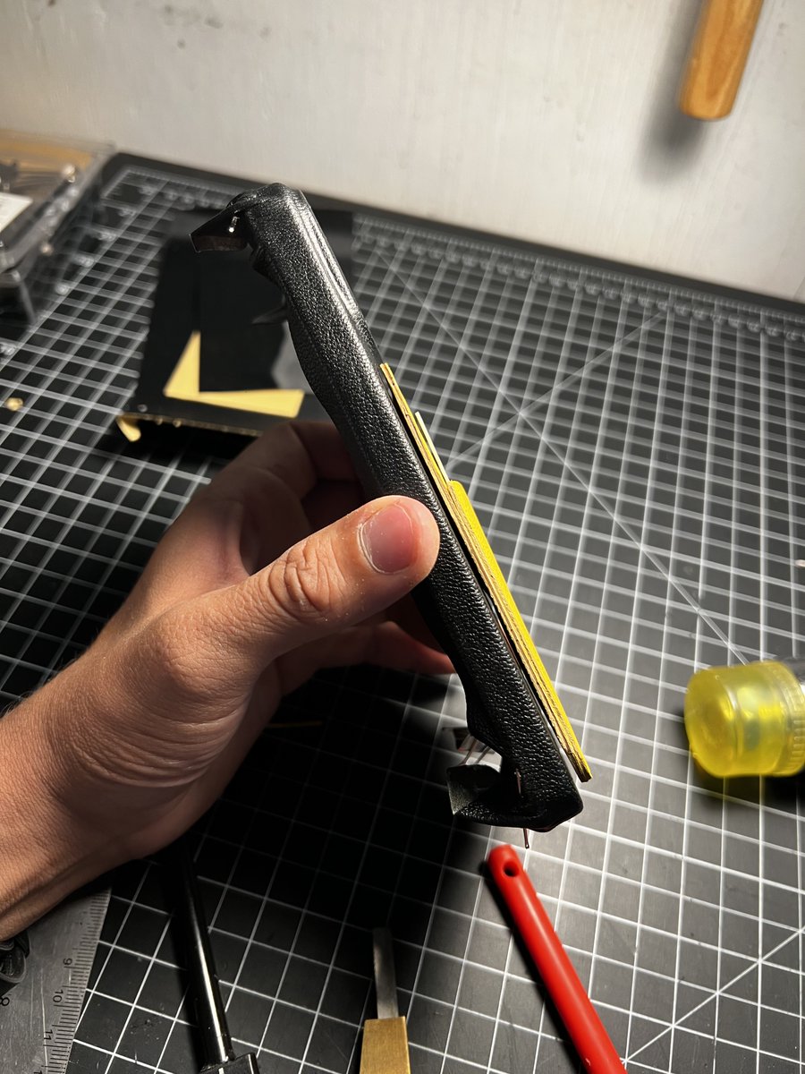 AllSageMan's tweet photo. Behind the scenes! 

Check out this amazing Dogecoin-inspired leather phone case wallet! Handmade, not finished. @KALLUSED

There will be 4 types:
#Bitcoin, #Litecoin, #Dogecoin, &amp; #LiteVerse phone case wallets.
#DOGE #Dogecoin #DOGEARMY #Dogefam #cryptocurrecy #Cryptos #Kallused https://t.co/XJuxsHGaOn