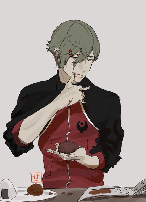 #鶯丸版深夜のお絵描き60分一本勝負まあ握り飯と同じ要領だ、任せろ 
