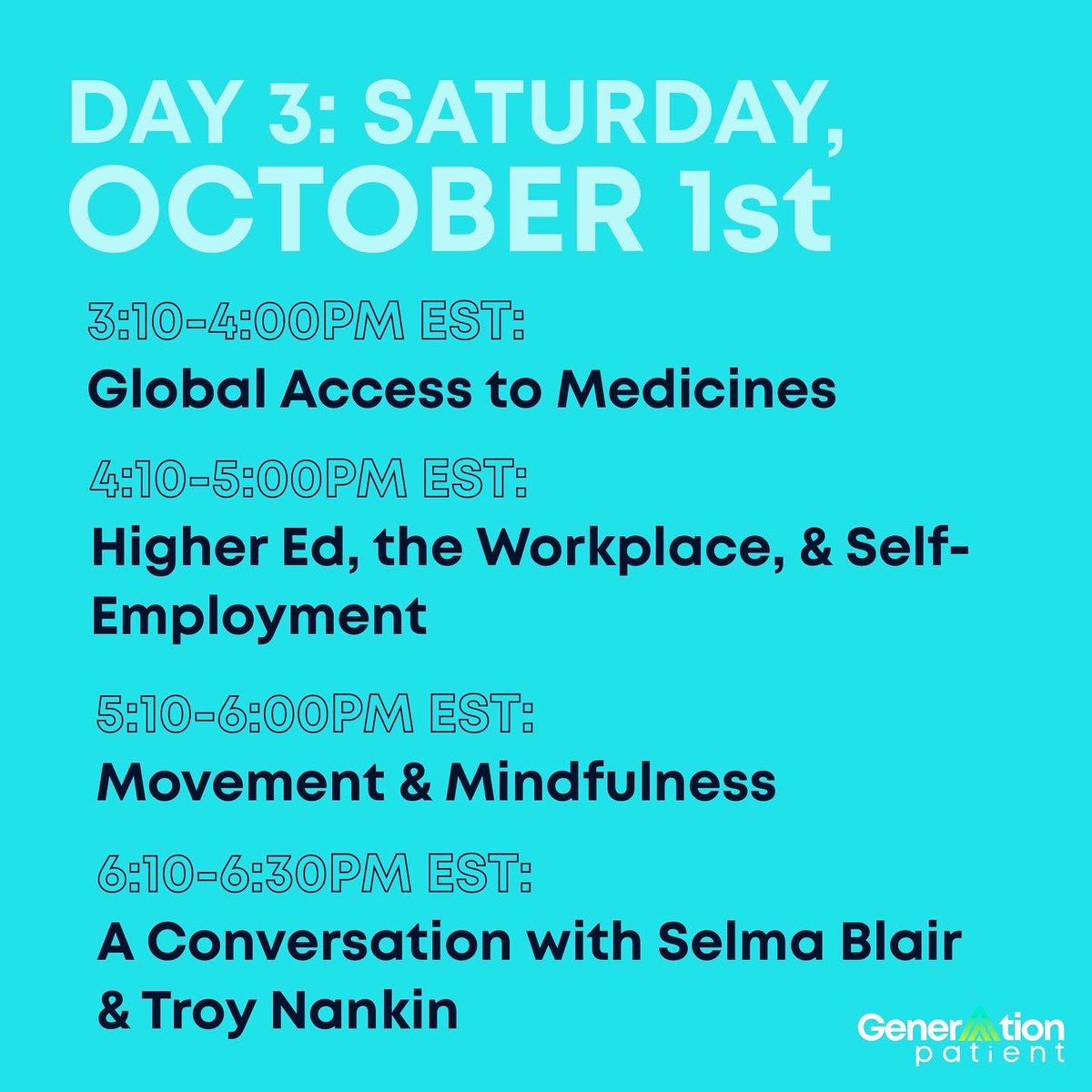 genpatient's tweet photo. Our 2022 Virtual Health Advocacy Summit is less than a week away.

Browse all of our exciting session topics &amp; session times! We cannot wait for 3 days of #empowerment, #connection, #education &amp; so much more. 

Register for the summit now: https://t.co/DWfvl6wtTN

#NEISvoid https://t.co/Ooivv4uJlz