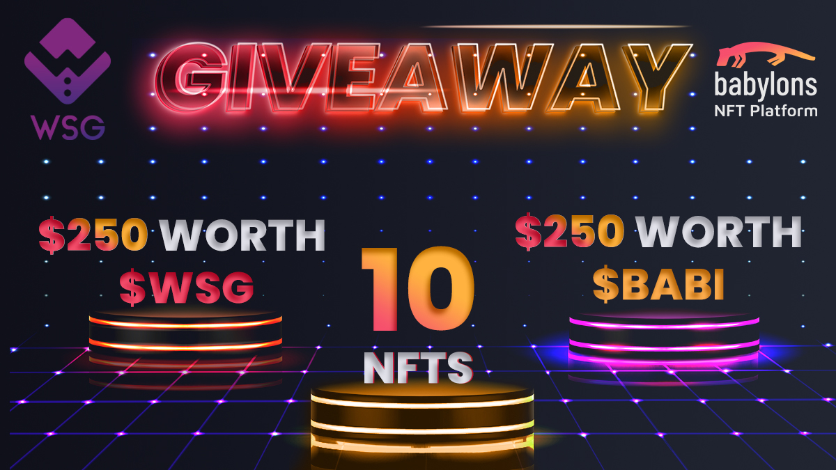 BabylonsNFT's tweet photo. 🦺 OCCUPY WALL STREET! JOIN THE #Giveaway

@BabylonsNFT🤝@WSGToken

🎁PRIZES
10x NFTs
10x 25$ worth $WSG
10x 25$ worth $BABI

To Do:
Follow @BabylonsNFT &amp; @WSGToken
Tag 3 friends
Share the WSG NFT you listed on Babylons with screenshot

#Giveaway ends 26 September at 12.00 PM UTC https://t.co/GHFTnYZpRQ