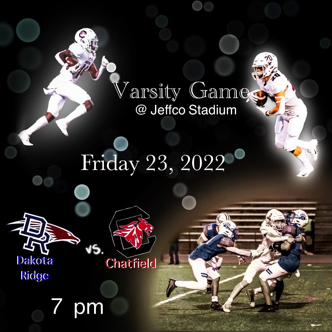 GAME DAY!!!!

Tonight at 7pm at Jeffco Stadium!

Pack the house tonight Chargers!!!!

@chatfieldathletics @chatfieldseniorhigh @chatfield_principal 

#wearechatfield #chargernation #chargerpride