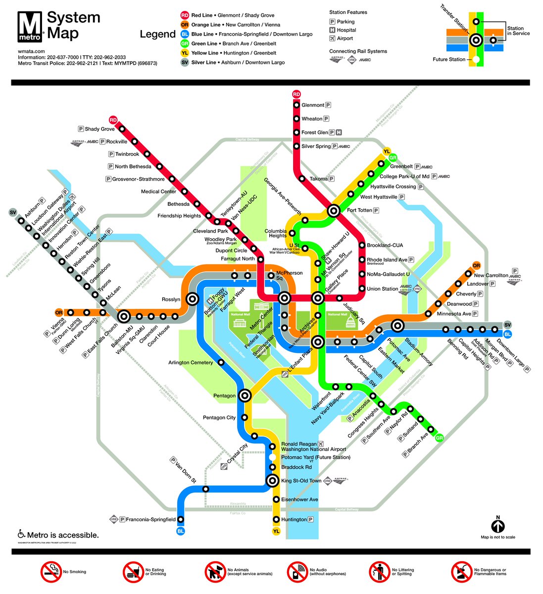 NEW: <a href="/wmata/">Metro Forward</a> has unveiled its new Rail map. Some notable changes:

- 🚆New Silver Line Extension
- 🚧Future Potomac Yard Station
- 🗨️5 renamed stations