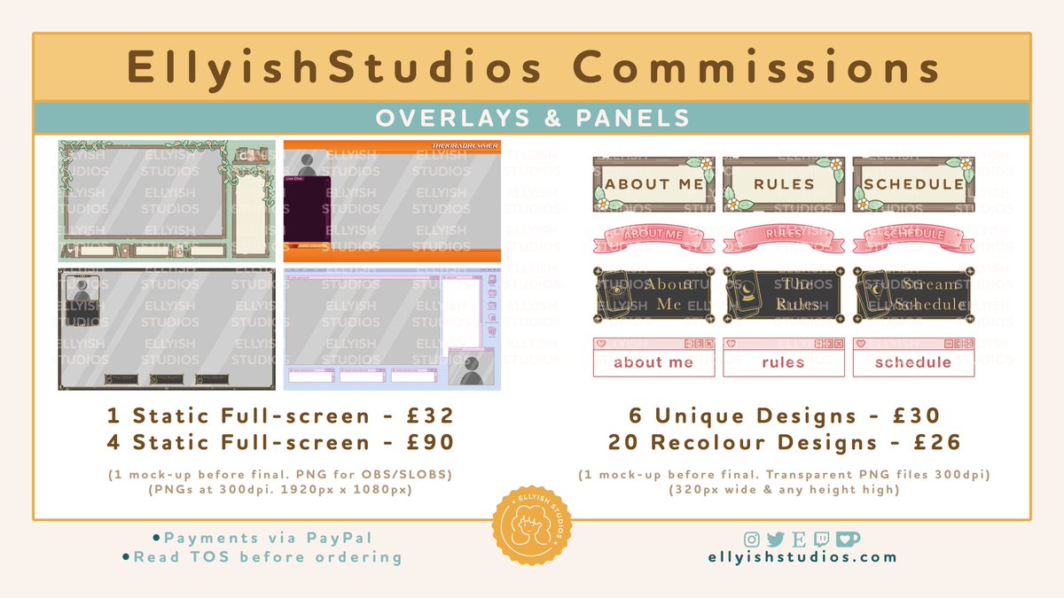 ellyishstudios's tweet photo. I'm Ellie, Freelance Graphic Designer &amp; Illustrator. I create custom &amp; pre-made graphic for streamers, as well as custom branding assets 💛

✨https://t.co/fF42DIiH2y
✨https://t.co/9jHNHEpB4Y
✨https://t.co/DmR5mby3Xd
✨https://t.co/3xjx1dKxv0

#twitch #Commission #Freelance https://t.co/sv8QNeBf0a