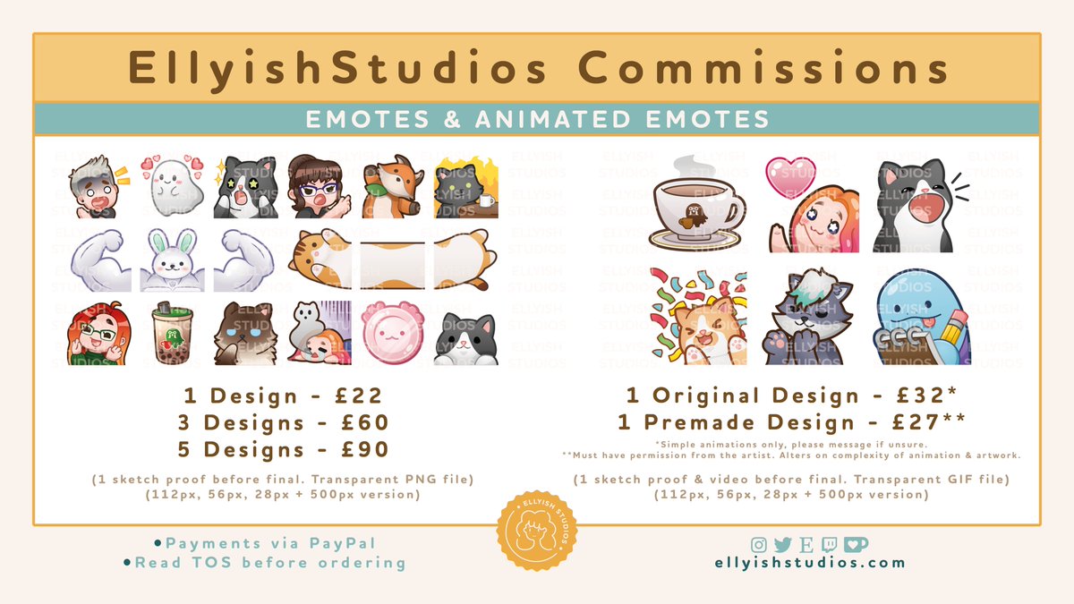 ellyishstudios's tweet photo. I'm Ellie, Freelance Graphic Designer &amp; Illustrator. I create custom &amp; pre-made graphic for streamers, as well as custom branding assets 💛

✨https://t.co/fF42DIiH2y
✨https://t.co/9jHNHEpB4Y
✨https://t.co/DmR5mby3Xd
✨https://t.co/3xjx1dKxv0

#twitch #Commission #Freelance https://t.co/sv8QNeBf0a