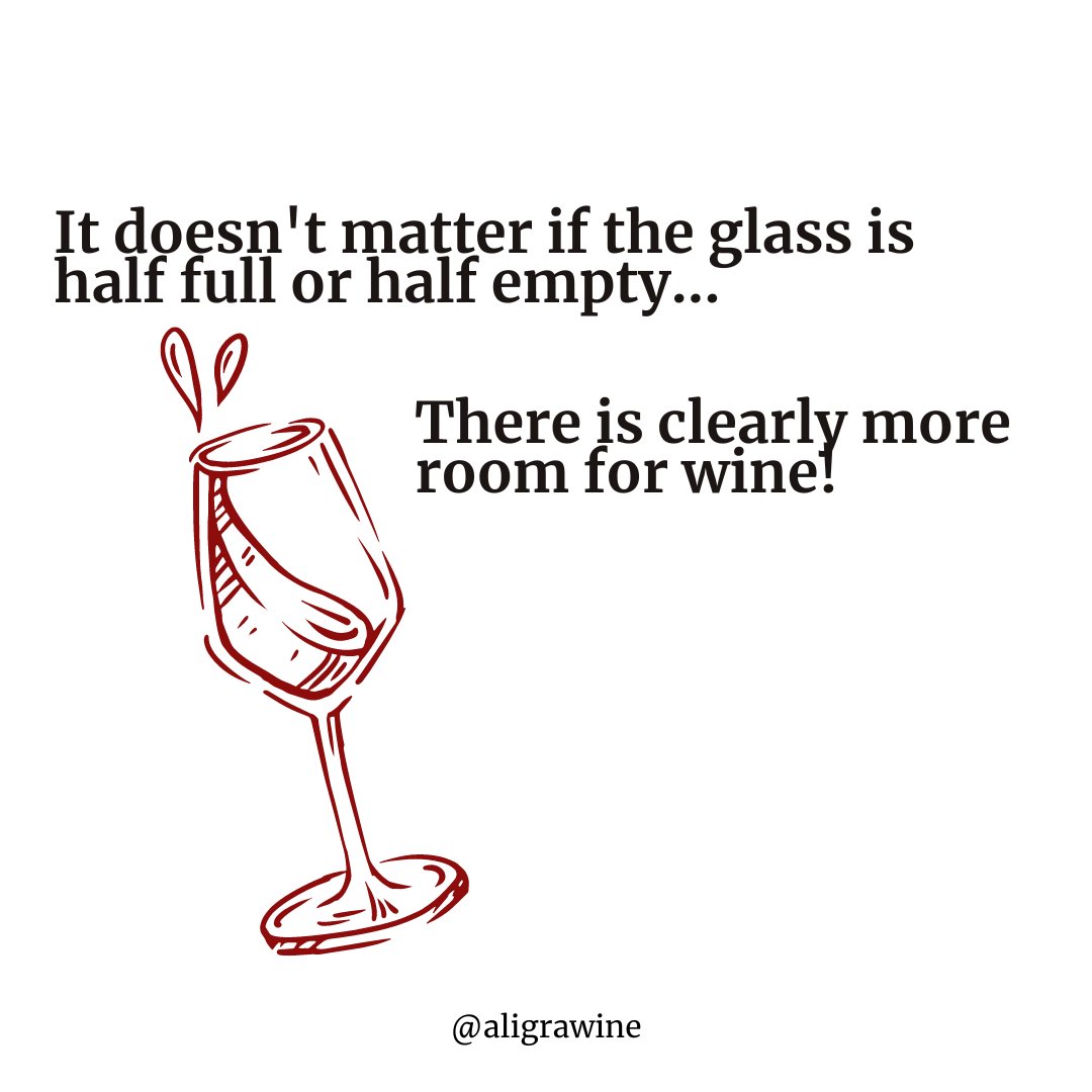 AligraWine's tweet photo. There's ALWAYS more room for wine 😉 What are you filling your glass with tonight? https://t.co/iojOXTW3kS