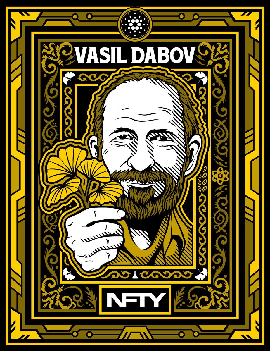 The first illustration from the #Cardano Series 2 is in honor of #Vasil Dabov.

The Vasil Hard Fork named after Vasil Dabov will increase throughput on the Cardano blockchain and improve the development of smart contracts and decentralized apps (dApps). #CardanoNFTs #CNFTs  🧵👇