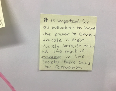 NancyRoncke's tweet photo. Student voice and writing at the center of setting our learning purpose #English10 #artofteaching #studentwork #collaboration #giveonegetone @waukeshaschools @WaukeshaSouth https://t.co/MdI4xN2aBN