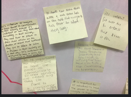 NancyRoncke's tweet photo. Student voice and writing at the center of setting our learning purpose #English10 #artofteaching #studentwork #collaboration #giveonegetone @waukeshaschools @WaukeshaSouth https://t.co/MdI4xN2aBN