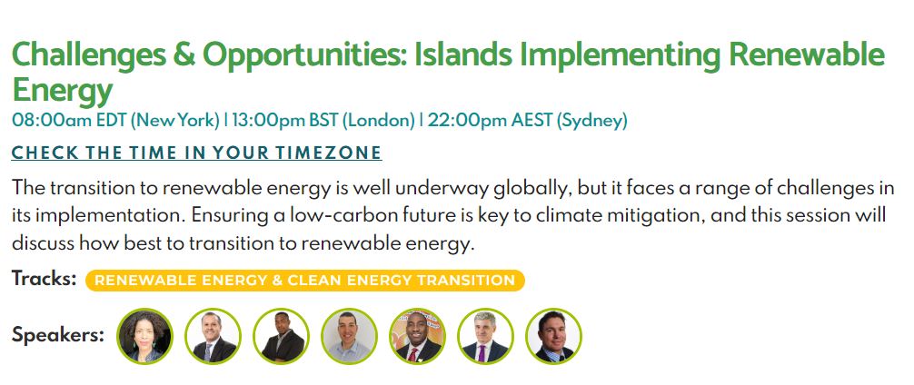 Don't miss GGGI's Caribbean Energy Officer Kurt Inglis speaking at the Virtual Island Summit 2022!  He's part of the panel on #renewableenergy , Friday Sept 30 at 8 am EST.  Register here: islandinnovation.co/events/virtual… #VIS2022