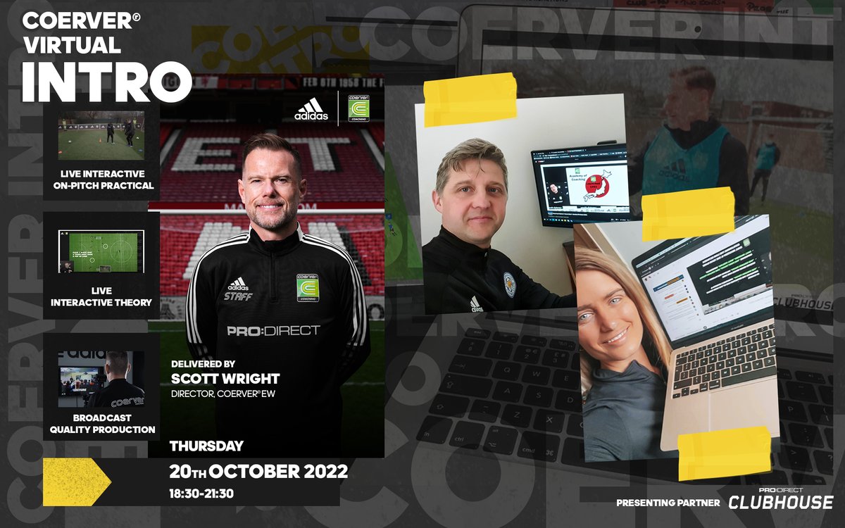 2022/23 Coach Education kick off - Virtual Coerver® Intro

Designed to introduce you to Coerver and provide an insight into our approach to individual development

🗓 Thurs 20/10/2022 (18:30-21:30)
📍 Live on your device! 🖥 💻 📱

Info 👉 bit.ly/3HAx1MJ