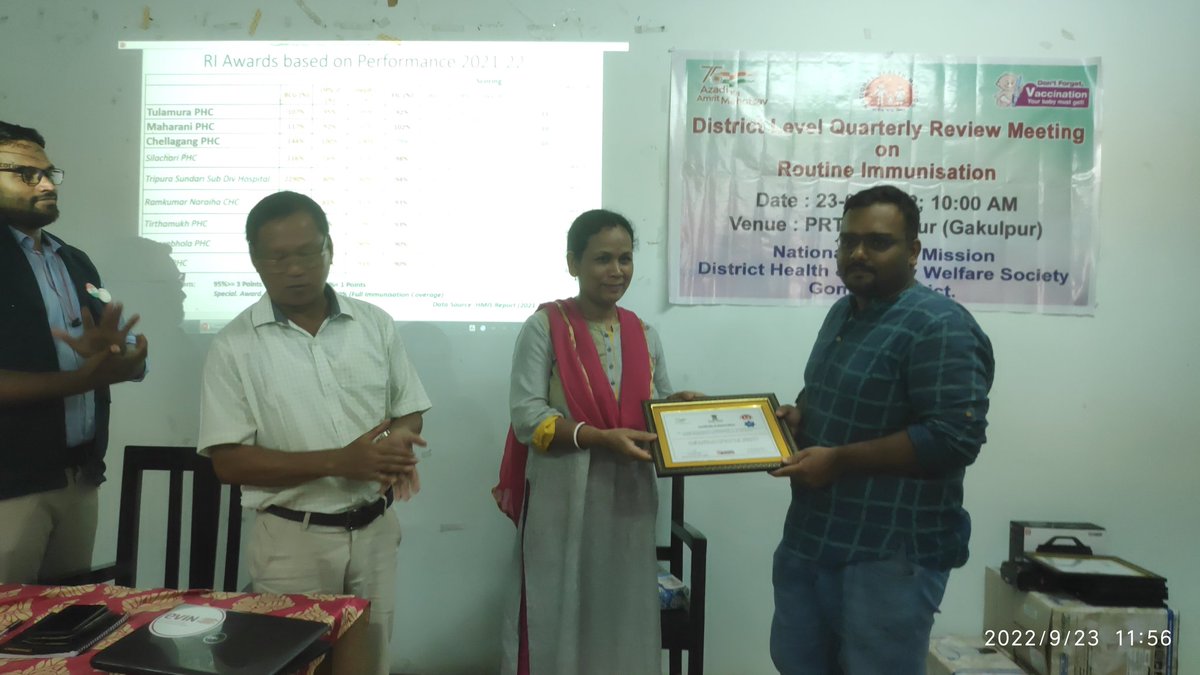 cmoh_gomati's tweet photo. Review Meeting on #Routine_Immunization held 2dy @ PRTI wid prsnce of Dr Vinayk.P_SMO @WHO, SDMO, DIO @DrCJN1, MOICs, Health workrs aiming @
🌈 Improvmnt of RI
💐 Encourging Health Institutions
🕵️Strngthning surveilnce sensitivity
🌈 briefng on Measls-Rubela eradicakn widin Dec23 https://t.co/eSPdO5IFwI