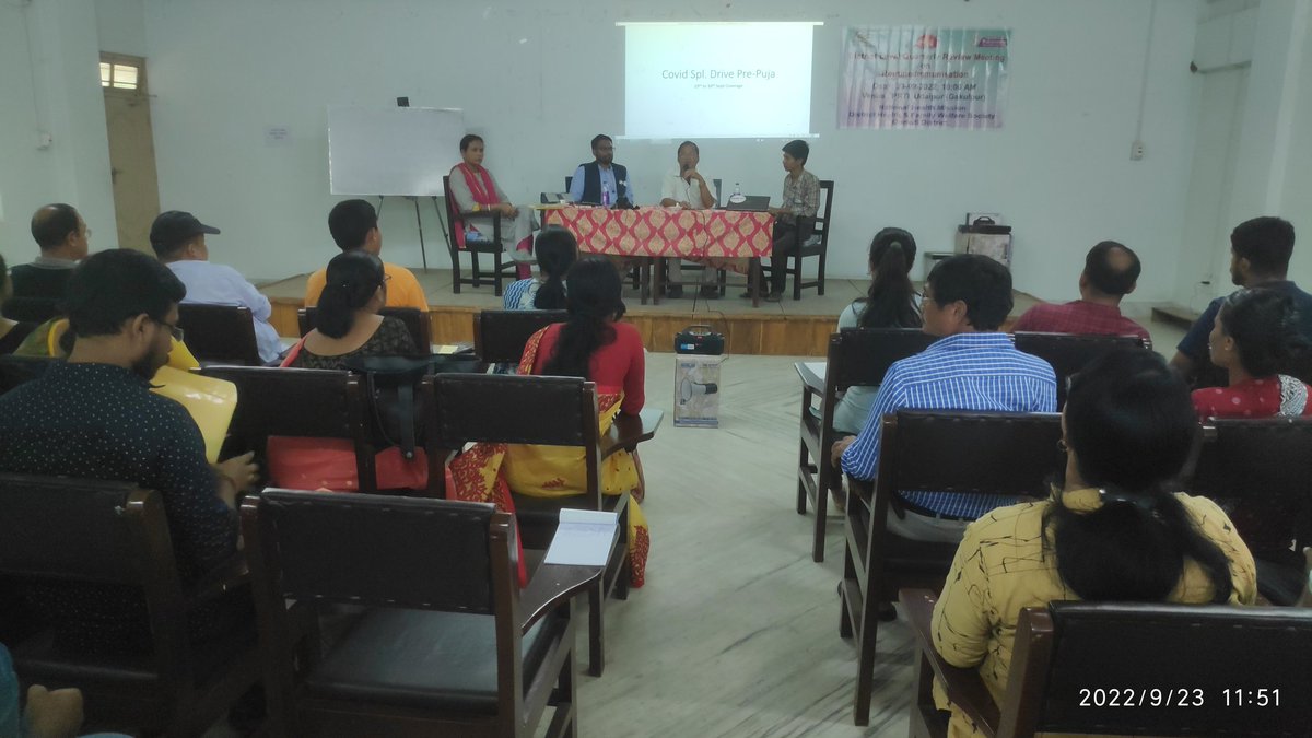 cmoh_gomati's tweet photo. Review Meeting on #Routine_Immunization held 2dy @ PRTI wid prsnce of Dr Vinayk.P_SMO @WHO, SDMO, DIO @DrCJN1, MOICs, Health workrs aiming @
🌈 Improvmnt of RI
💐 Encourging Health Institutions
🕵️Strngthning surveilnce sensitivity
🌈 briefng on Measls-Rubela eradicakn widin Dec23 https://t.co/eSPdO5IFwI