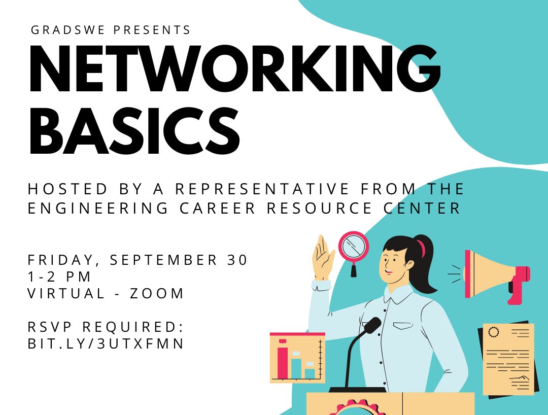 GradSWEatUM's tweet photo. Struggling with how to maintain connections from the career fair? Join our Networking Basics workshop! This will be hosted by a representative from the Engineering Career Resource Center who will share their insights with us about networking

RSVP &amp; info: https://t.co/Mvvm9U9Vrj https://t.co/RRjRCSh9AG