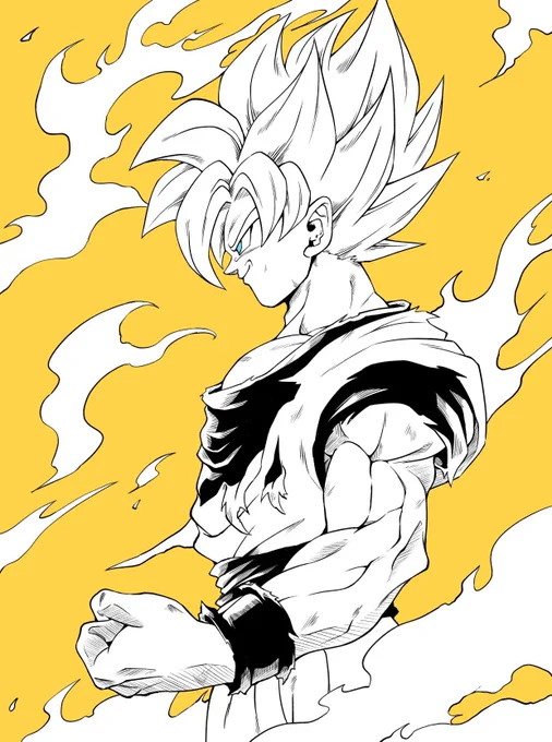 超サイヤ人の悟空はかっこいい#ドラゴンボール #イラスト 