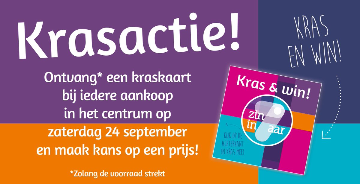 Morgen maak je kans op lekkere prijzen en handige Zin in Zevenaar cadeaukaarten!

#Zevenaar #zinin