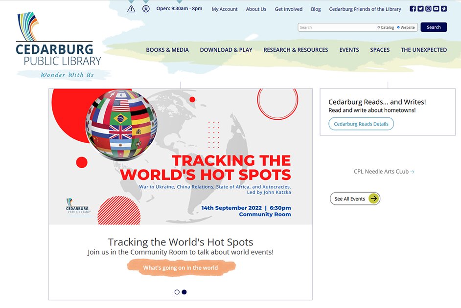 We will be launching a new website next week! The new website will be more interactive and mobile-friendly, so you can easily get library info on-the-go.
