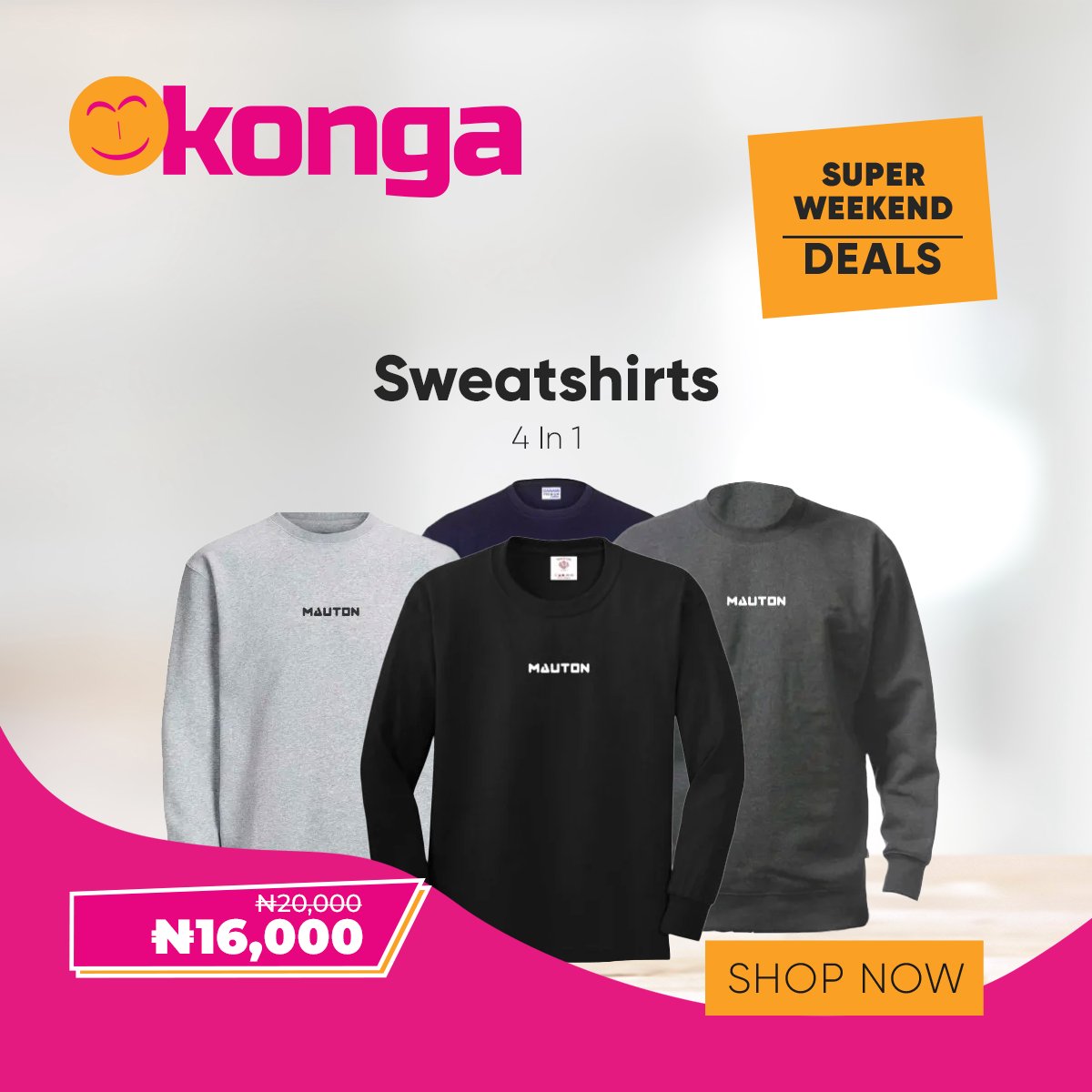 ShopKonga's tweet photo. The big weekend deals are here🔊
Head over to our website to shop all you want: https://t.co/YontZBSqk1
.
.
.
#Weekendeals #CheaperAtKonga #ShopOnline #Ecommerce #ShopKonga https://t.co/uCs4E55P3B