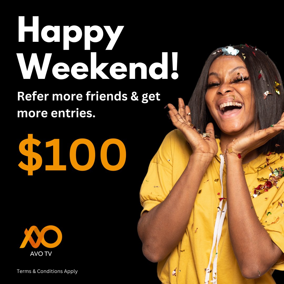 WatchAVOTV's tweet photo. #DidYouKnow?
More referrals get you more entries for a chance to win $100 this weekend?
All you have to do is share your referral link with as many friends as possible.
Click here to get started: https://t.co/m9LohQMkYl
#referralchallenge #weekend #friday #weekendvibes #avotv https://t.co/uCzfrJyeJJ