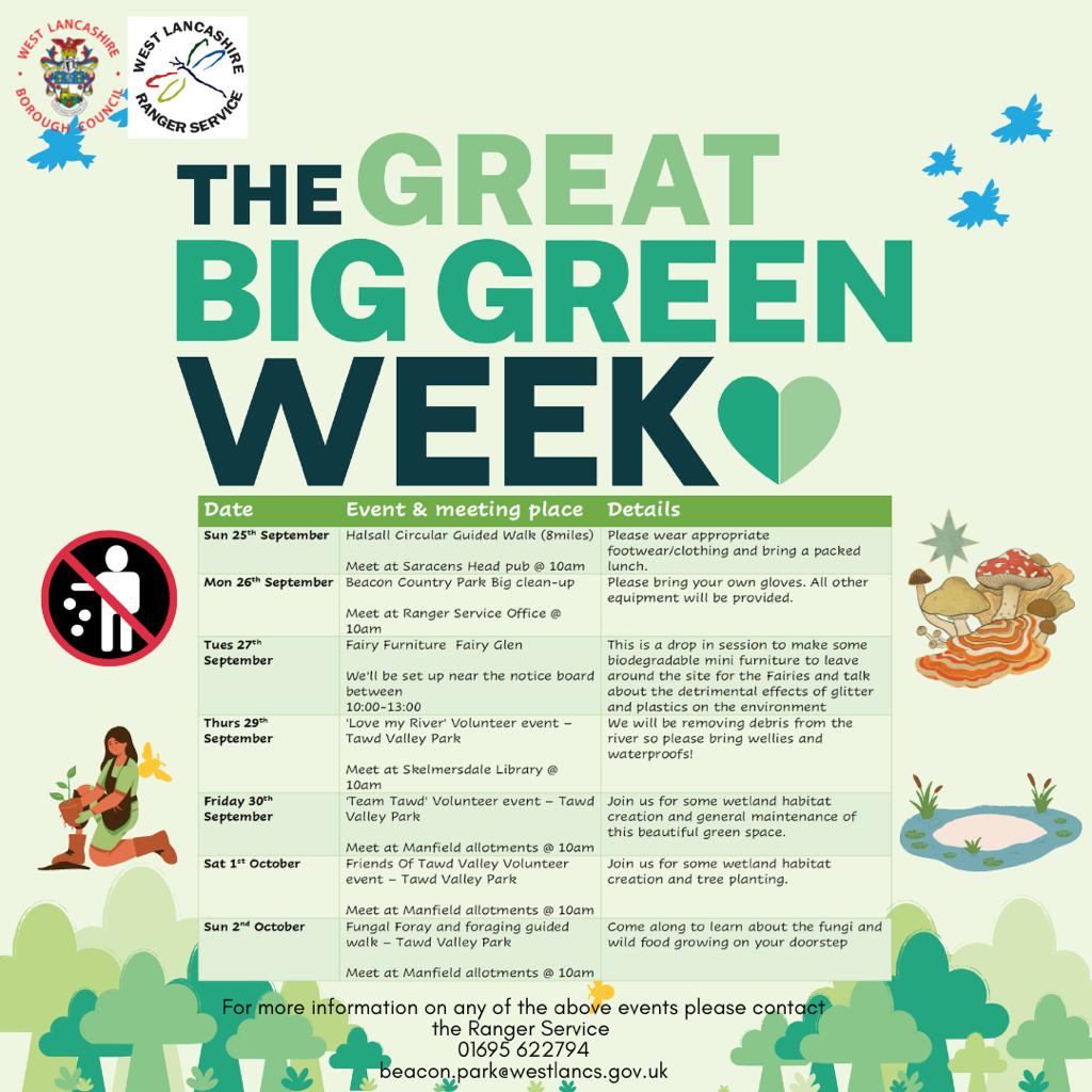 WLBC Rangers (@wlbc_rangers) on Twitter photo Tomorrow is the start of #TheGreatBigGreenWeek and we have a series of events for you to get involved in. If unable to attend any of our events maybe pledge to do something 'Green' this week to support the campaign!
<a href="/DouglasPilot/">Douglas Catchment</a> <a href="/Westlancsbc/">West Lancashire Borough Council</a> <a href="/TawdFriends/">Friends of Tawd Valley</a> <a href="/GroundworkCLM/">Groundwork in Cheshire, Lancashire & Merseyside</a> Tomorrow is the start of #TheGreatBigGreenWeek and we have a series of events for you to get involved in. If unable to attend any of our events maybe pledge to do something 'Green' this week to support the campaign!
<a href="/DouglasPilot/">Douglas Catchment</a> <a href="/Westlancsbc/">West Lancashire Borough Council</a> <a href="/TawdFriends/">Friends of Tawd Valley</a> <a href="/GroundworkCLM/">Groundwork in Cheshire, Lancashire & Merseyside</a>