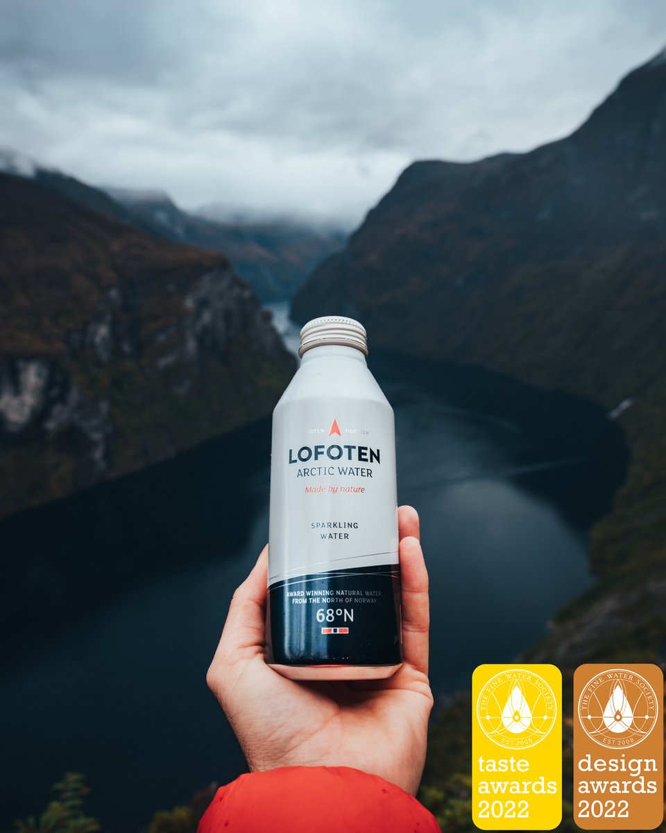 LofotenW's tweet photo. Our sparkling water won gold medal in the 2022 TASTE AWARDS by @finewaters 🏆✨✨

We also won bronze medal for our aluminium design 🏆🥳

Have a happy weekend💧♻️💧

📸 @sigurdloseth 

__________________________________
 #lofotenarcticwater #norwegiandesign #a https://t.co/bMhzxdXI65