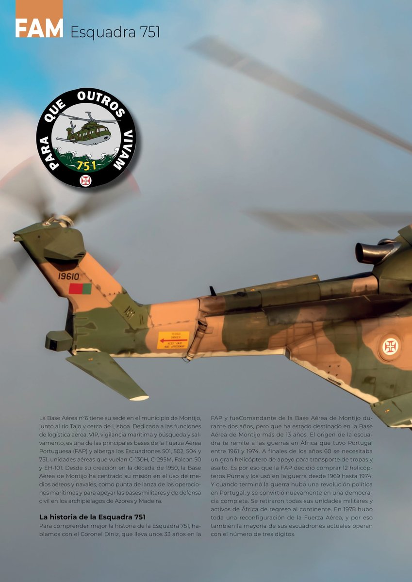 FHAeromedia's tweet photo. In the latest issue of @famdelmundo magazine from Spain, you can find our (thirteen pages!!) article on the EH101 Merlins of the Esquadra 751. Here you can buy your issue: https://t.co/XxfDQJhlKB
#leonardo #EH101 #merlin #helicopter #forcaarea #portugueseairforce #SAR https://t.co/ZDigTfclkW