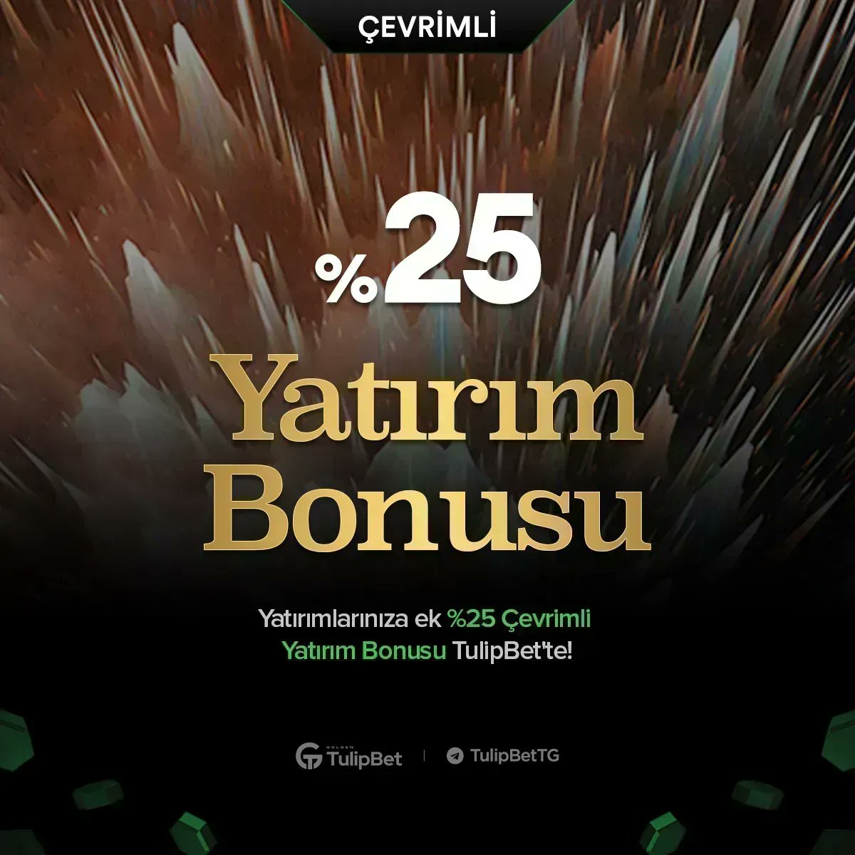 💸 Yatırım yap anında kazan!    

250 TL'ye kadar %25 Yatırım Bonusu ile kazanmanın keyfini sür😎

👑 500.000 TL Günlük Çekim Limiti ile sınırları aşmak ve keyfini Tulip'te taçlandırmak senin elinde!

▶️ Kazancın adresinde kazanmaya başla: bit.ly/38GMiQ7
