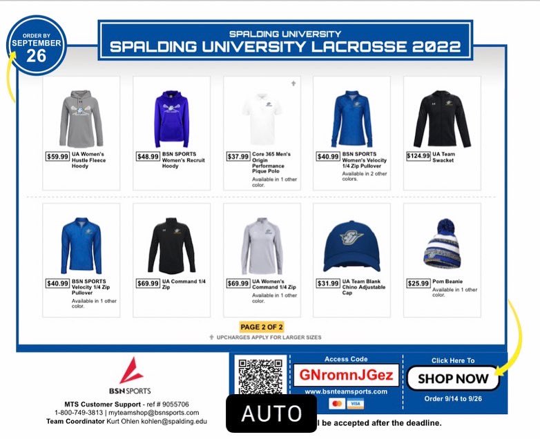 SpaldingMLAX's tweet image. 3 days left to order your Spalding Men’s Lacrosse schwag! Look great and support the Golden Eagles! bit.ly/3RPBel6
#skoeags
#lacrosseinlouisville