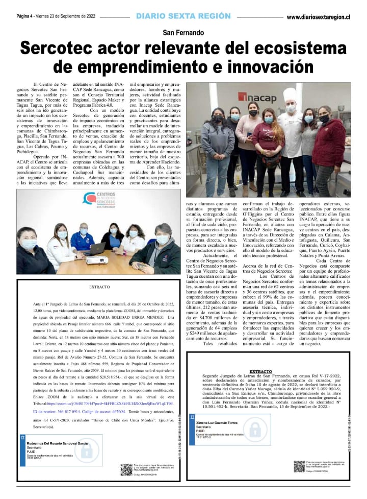 CentroSercotec's tweet photo. Centro de Negocios SERCOTEC San Fernando, actor relevante del Ecosistema de Emprendimiento y la Innovación en la Región de O’Higgins. Vía @diariosexta

https://t.co/hibKfhcmZv https://t.co/ZTQey7CYNh