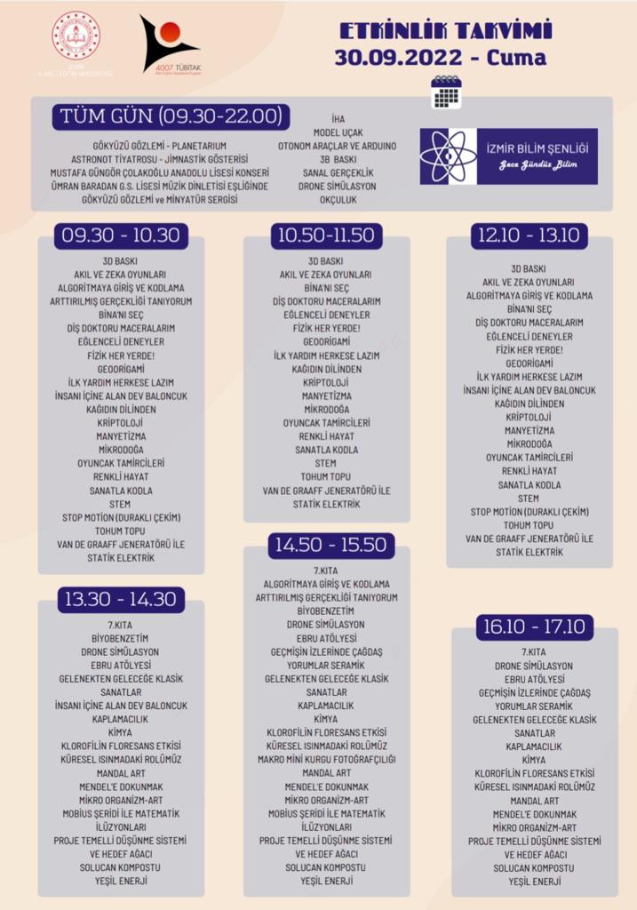 izmir_ilmem's tweet photo. "İzmir Bilim Şenliği"ne tüm İzmirliler davetlidir.

🗓️29 Eylül-1 Ekim 2022
🕙09.00-18.00
📍Tarihi Alsancak Garı

@tcmeb @izmir_mem_arge @MucahitYentur https://t.co/HkN4QAoefA