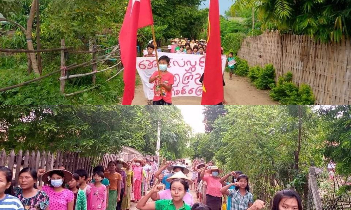Anti-coup revolutionary strike in a village from Sagaing's Yinmabin township.

Photo: CJ

#2022Sept23Coup #WarCrimesOfJunta #WhatsHappeningInMyanmar