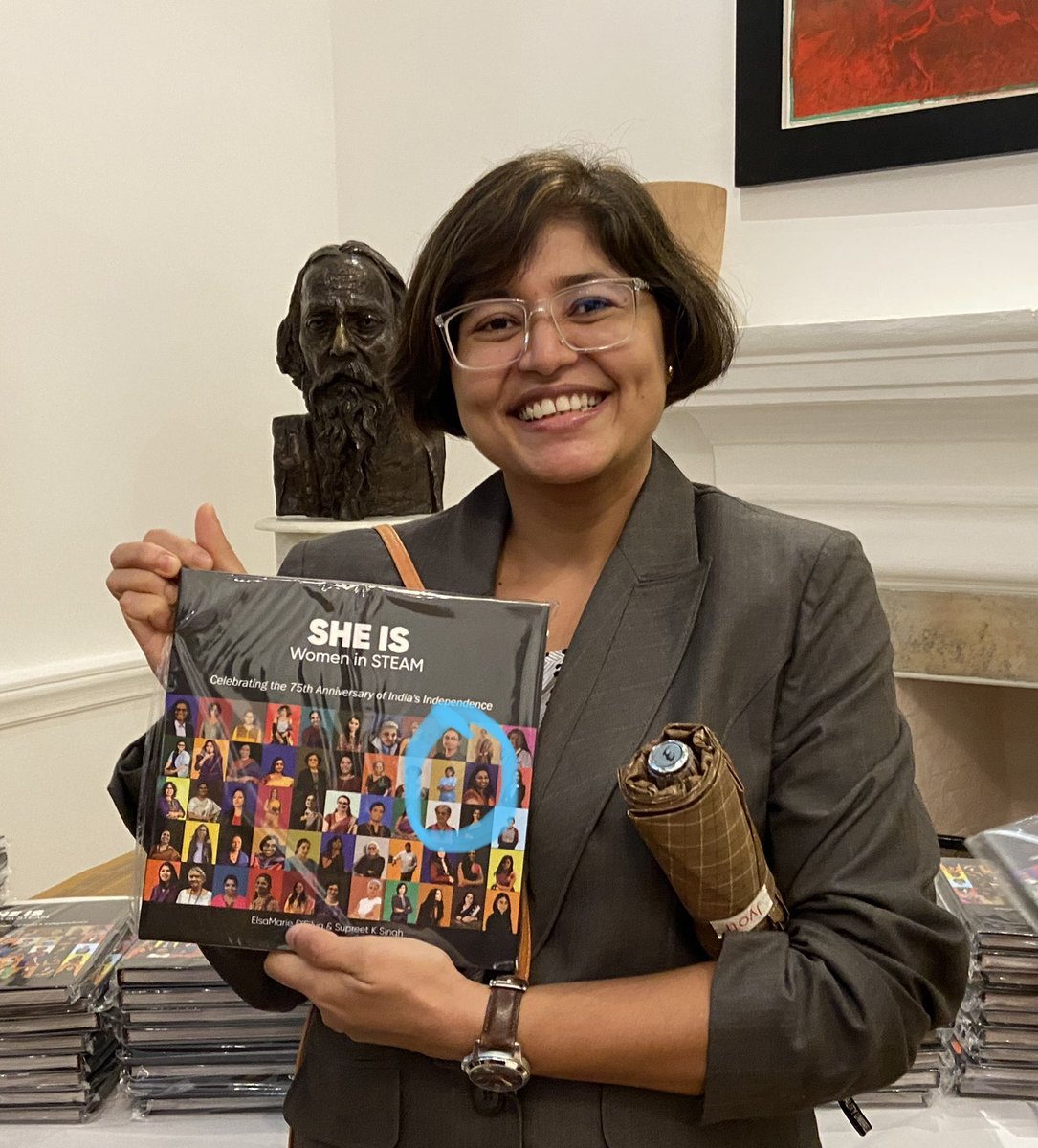 iitbombay's tweet photo. On Sept. 21, 2022, Prof. Arpita Mondal attended the book launch event for release of the Book 'She Is: 75 Indian Women in STEAM'. The book features women achievers from different walks of life. She is the only faculty from IIT Bombay to feature in this book. https://t.co/s3i1tjSOVB