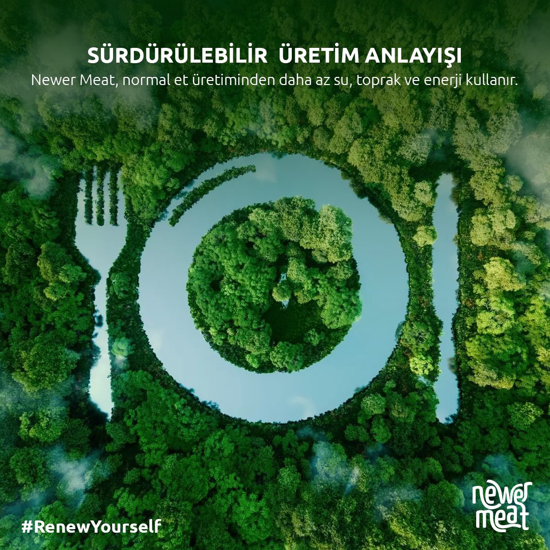 Newer Meat, normal et üretiminden daha az su, toprak ve enerji kullanır. Daha sağlıklı nesiller ve daha yaşanabilir bir dünya için sürdürülebilir bir alternatif sunar.

#newermeat #bitkibazlı #bitkibazlıet #vegan #sürdürülebilir #kendiniyenile #renewyourself #flexitarian