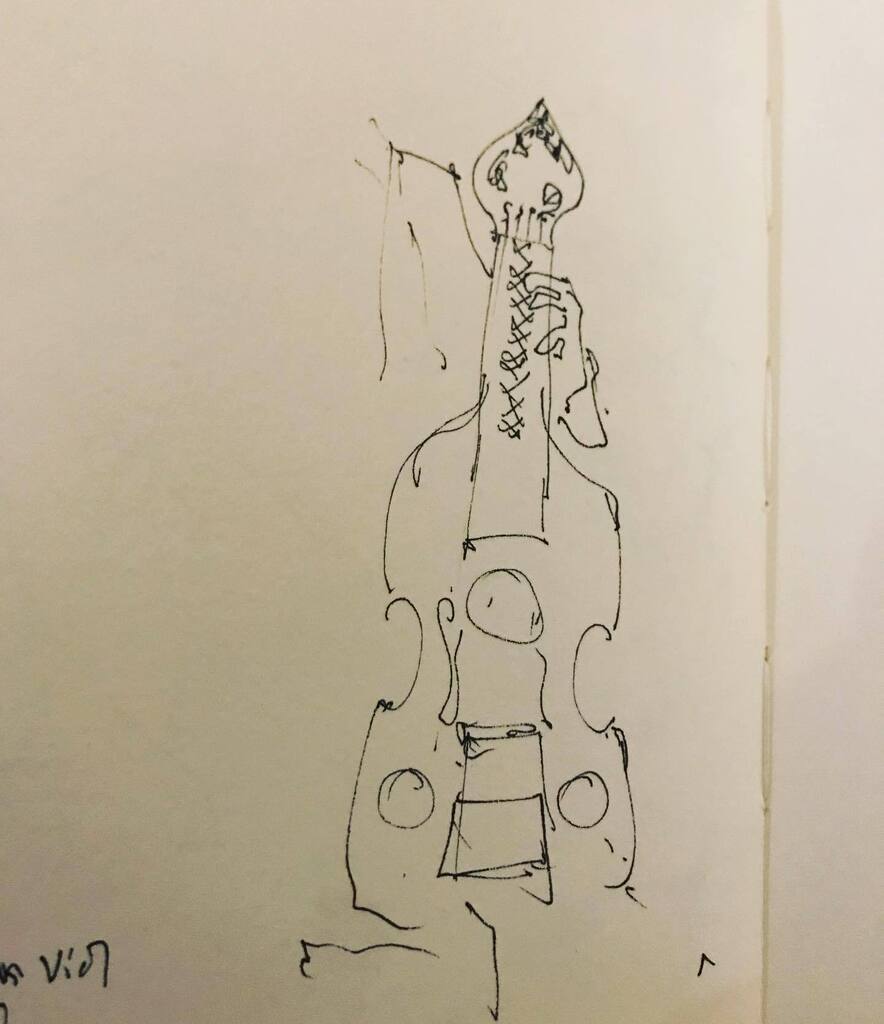 Linarolconsort's tweet photo. Beautiful drawing by one of last night’s audience of the new viol. 
Made by Alan Crumpler for #davidhatcher 
#luthier #oldest #violadagamba #drawing #musicalinstrument #medievalmusic #liverpoolearlymusicfestival https://t.co/3vQLAJZO8V https://t.co/k1aBrQxan3