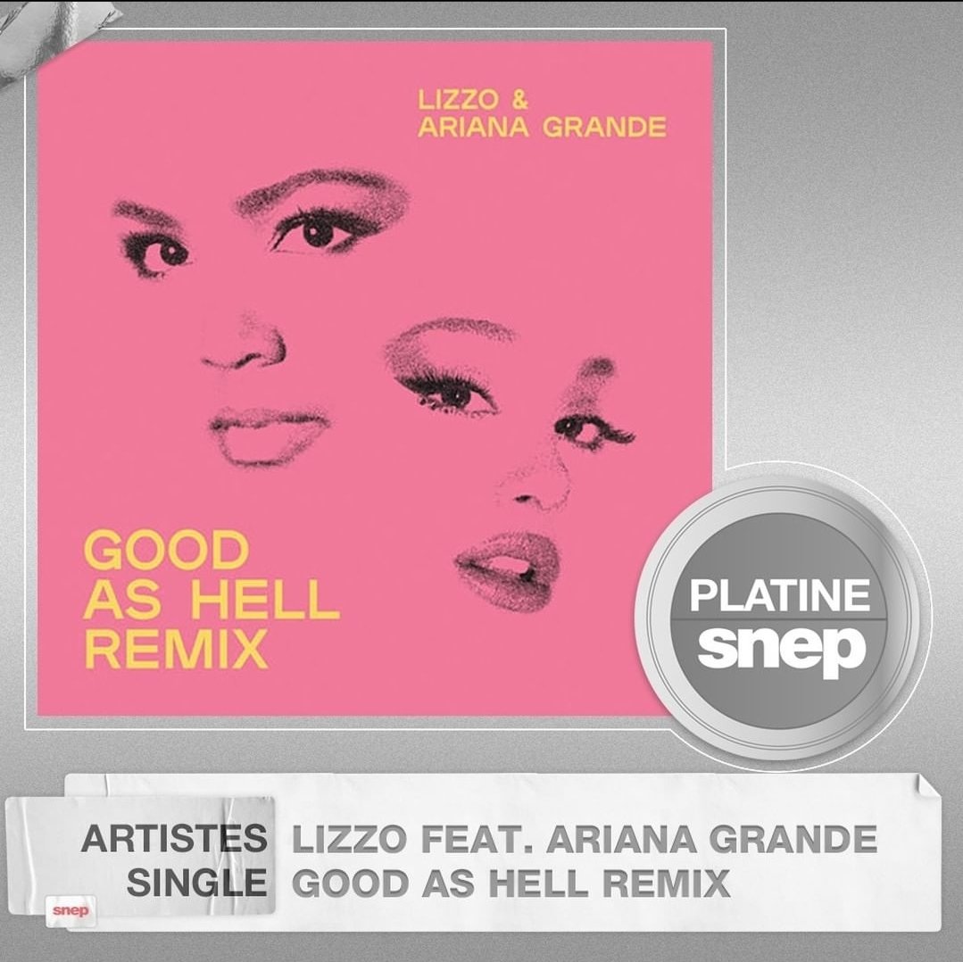 chartslizzo's tweet photo. .@Lizzo's “About Damn Time” is now Gold in France (100,000) and “Good As Hell (Remix)” is Platinum (200,000). https://t.co/QMTqgkppRc