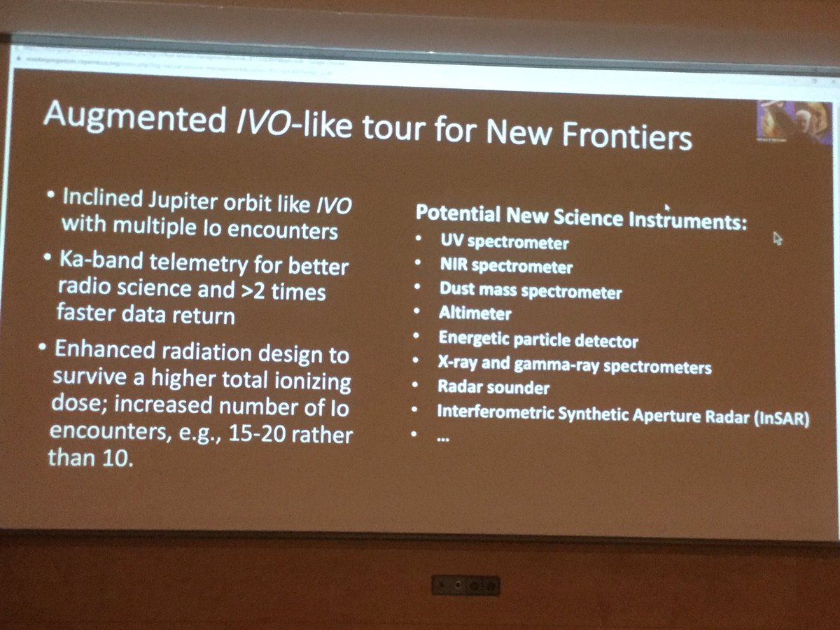 Perspectives of an Io mission after the non-selection of IVO (Io Volcano Observer): the New Frontier call of 2023. An Io orbiter would likely be more of a NF cost. Possibly an Augmented IVO, maybe with smallsats additions or impacting probes #EPSC2022