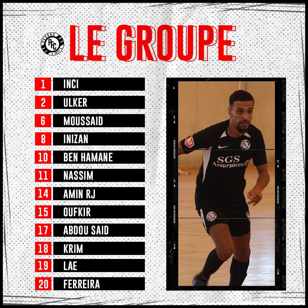 🔥 LE GROUPE 🔥

Rendez-vous demain 18H salle François Mitterrand pour la rencontre opposant nos joueurs du Pessac FC face au Lille Métropole Futsal 💪⚽

💵 Entrée gratuite

#Allezpessac #pessacfc #Pessac #futsal
