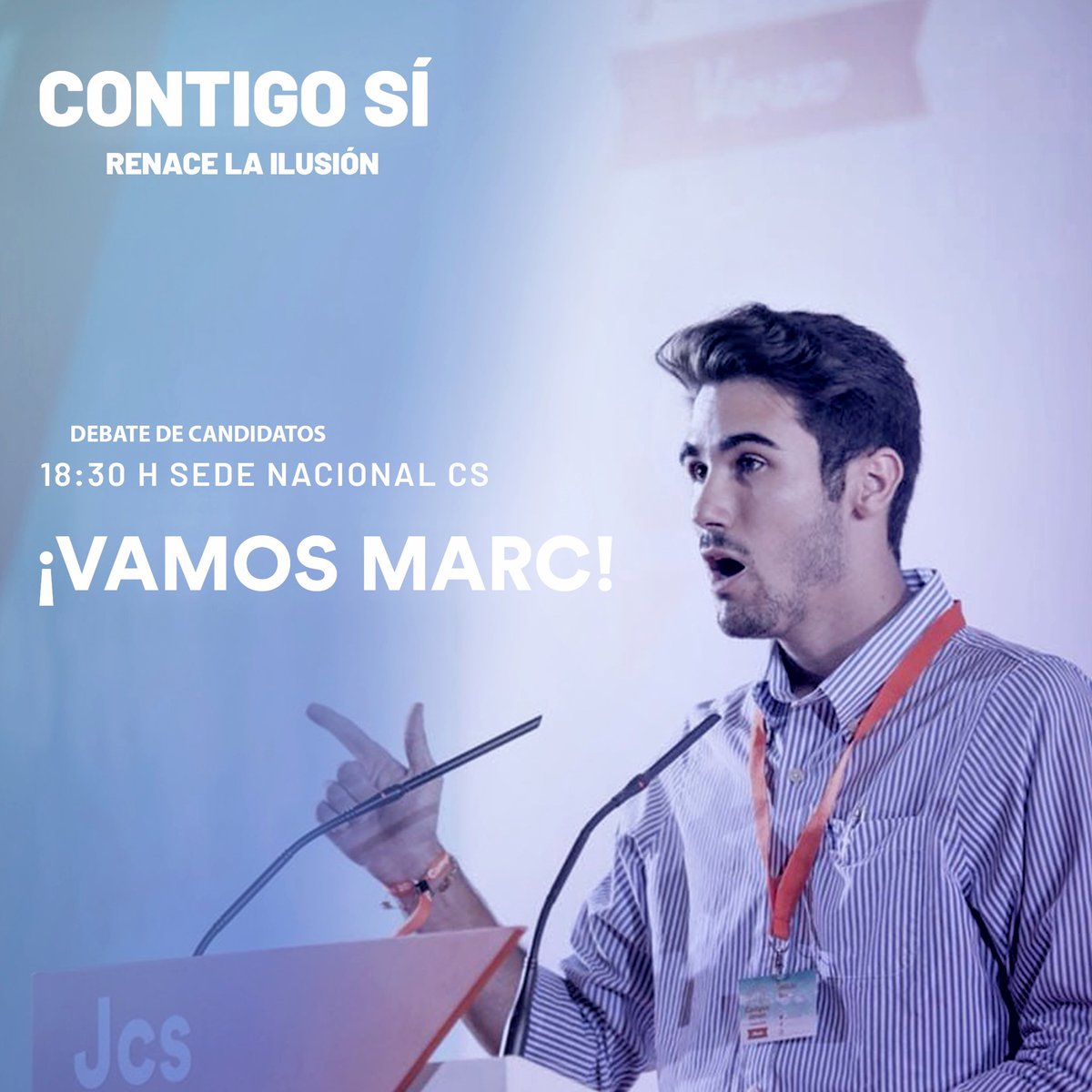 ContigoSi_Marc's tweet photo. 🗣 Esta tarde a las 18:30h tendrá lugar el #DebateJcs de candidatos a  coordinador nacional @jovenesCs 

¡Nuestro candidato @maarcgarciaCs ya está en la sede nacional de @CiudadanosCs! #VamosMarc  

📲 Podéis seguirlo #EnDirecto en este enlace de YouTube https://t.co/cBXv4TLoa2 https://t.co/OUbtlxl1bY