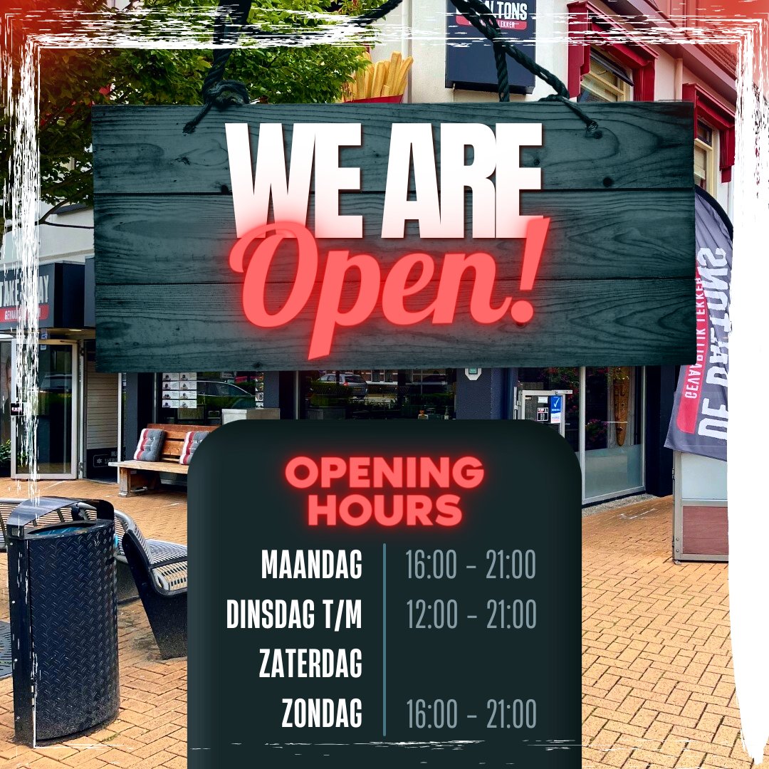 Maandag ook altijd lekkere trek?
Dat komt goed uit want wij gaan op maandag open! Van 16:00 tot 21:00🤙🏻