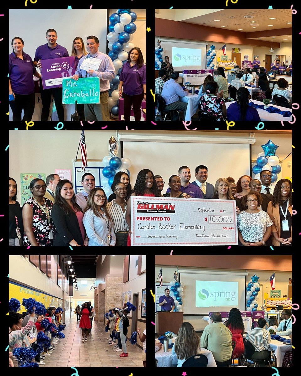 What a wonderful way to start our Friday! Thank you <a href="/GillmanSubaruN/">Team Gillman Subaru North</a> for celebrating our teachers and for your generous donation to <a href="/BookerBengals/">Booker Elementary</a> ! Each first year teacher received a care kit and $500 to spend on their classroom! #BelieveInSpring <a href="/Shuester/">Shue</a> <a href="/DrMiguelSPerez/">Miguel Perez, M.Ed, MBA, Ed.D.</a>