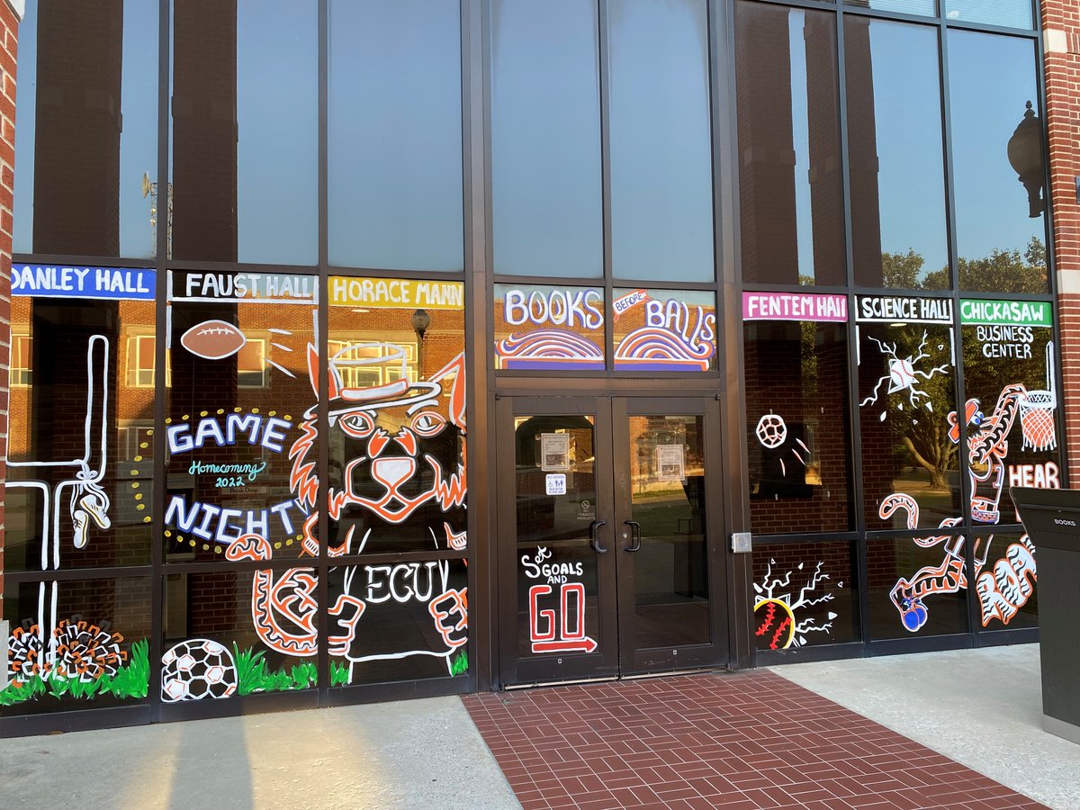 ecoklibrary's tweet photo. We support all ECU Athletics and the importance of books before balls. Let's go Tigers! #ECUHomecoming2022 #BooksBeforeBalls 🐯📚⚽️🏀🏈⚾️🥎🏐🏆🎓 East Central University Athletics #ECOKLibrary #ECUTigers https://t.co/UmNGAy0GFD