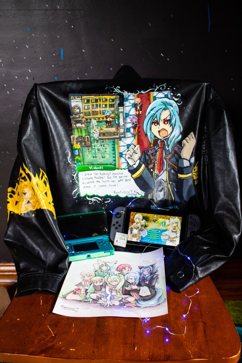 mizzie_nicole's tweet photo. Can you imagine the amount of times I chanted "BUTLER POWER" after finishing this hand-painted leather jacket
#customleatherjacket #handpainted #runefactory #rf4 #runefactoryfanart #runefactorycosplay https://t.co/TNsx7ZmBrY