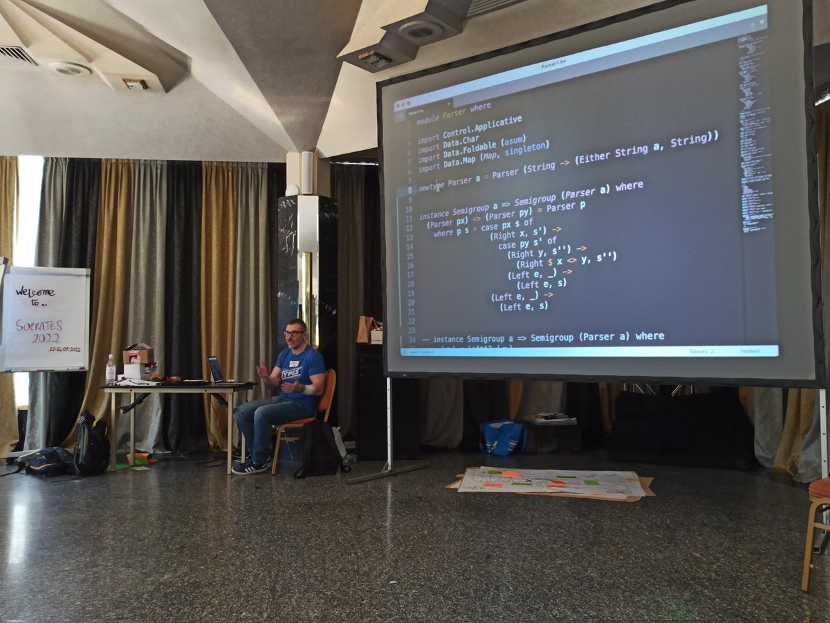 Amazing talk about #Haskell by <a href="/gabrielelana/">Gabriele Lana</a> 
Thanks a lot!
#socrates2022 
#SoCraTesIT
