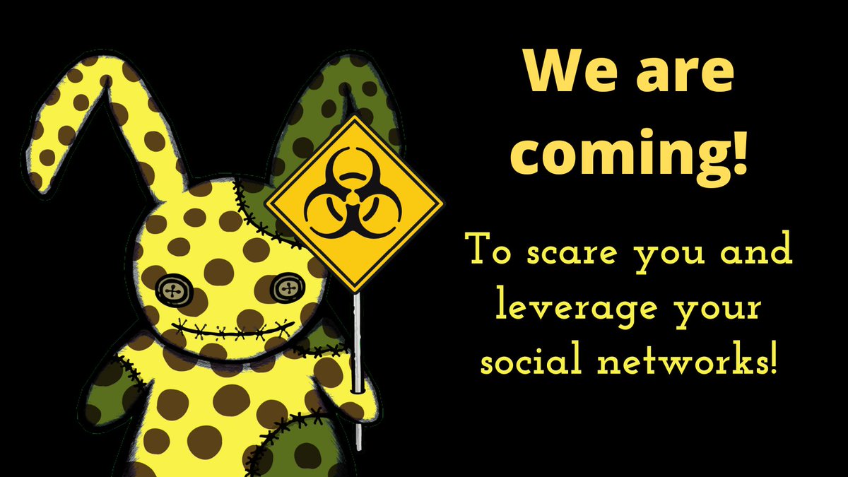 💀🐰🔪WE ARE ALREADY 124💀🐰🔪

Crazy Stuffed Bunnies

💸MINT FREE (first 500 items) IN:
crazystuffedbunnies.online

Opensea
opensea.io/collection/cra…

#nft #nftart #nftartist #nfts #nftcollector #nftcommunity #cryptoart #critoartist #nftphotography #nftanimation #nftvideo #digitalart