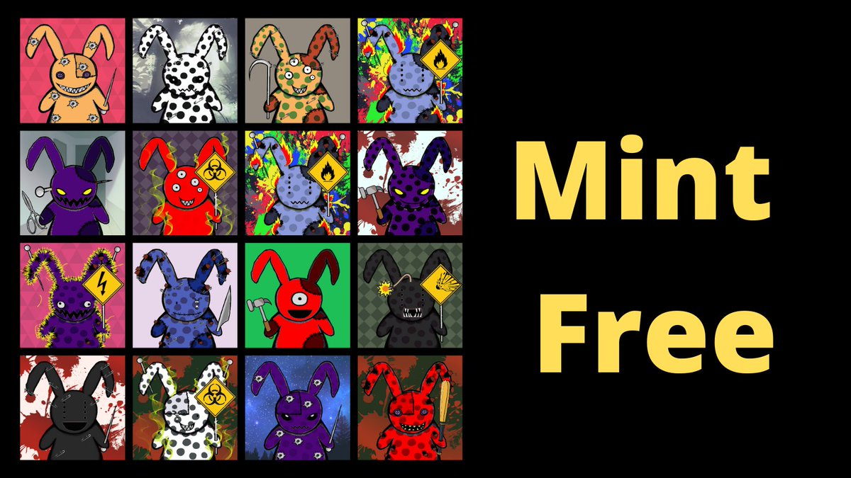 💀🐰🔪WE ARE ALREADY 124💀🐰🔪

Crazy Stuffed Bunnies

💸MINT FREE (first 500 items) IN:
crazystuffedbunnies.online

Opensea
opensea.io/collection/cra…

#nft #nftart #nftartist #nfts #nftcollector #nftcommunity #cryptoart #critoartist #nftphotography #nftanimation #nftvideo #digitalart