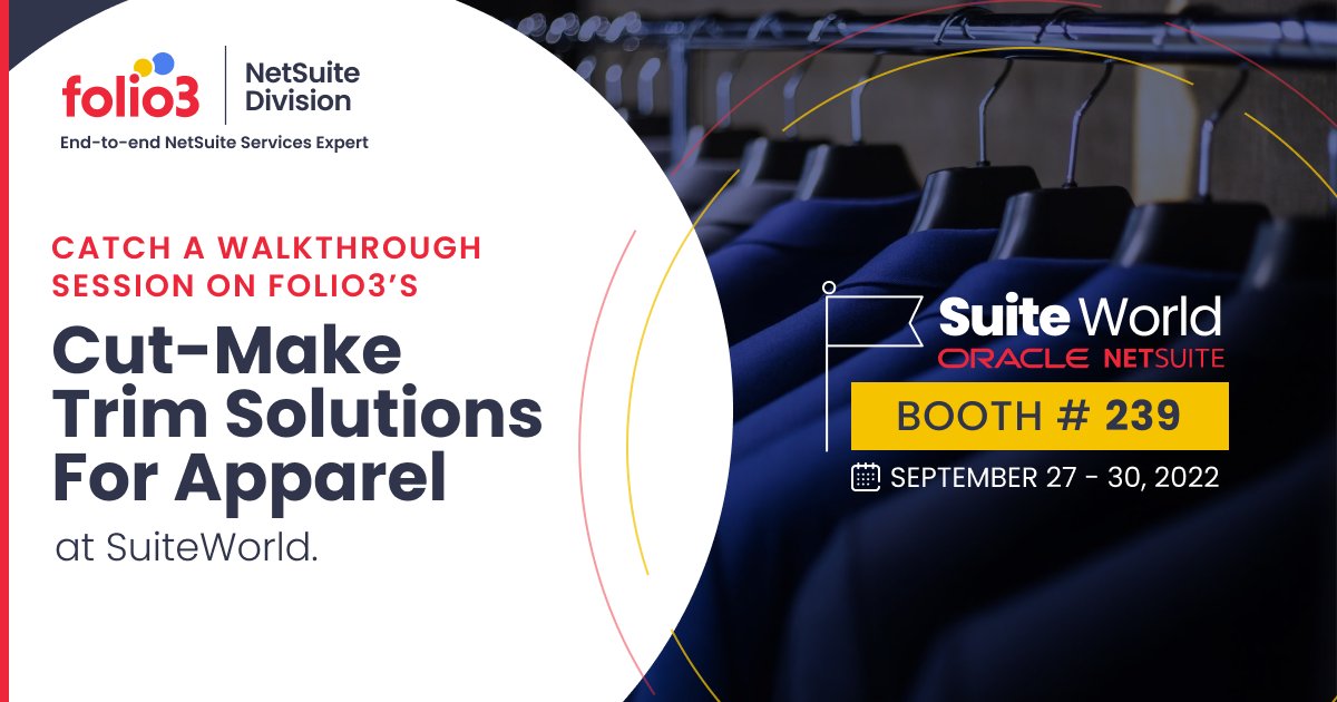 folio_3's tweet photo. Learn how you can transform fulfillment and automate ⚙️key business processes💻 by leveraging #NetSuite ERP for your AFA businesses at SuiteWorld.

𝐁𝐨𝐨𝐤 𝐲𝐨𝐮𝐫 𝟏:𝟏 𝐜𝐨𝐧𝐬𝐮𝐥𝐭𝐚𝐭𝐢𝐨𝐧 
https://t.co/jj1UHhAgyk

#netsuiteerp #netsuiteap #apparelindustry #Folio3 https://t.co/uccFPkkoZ9