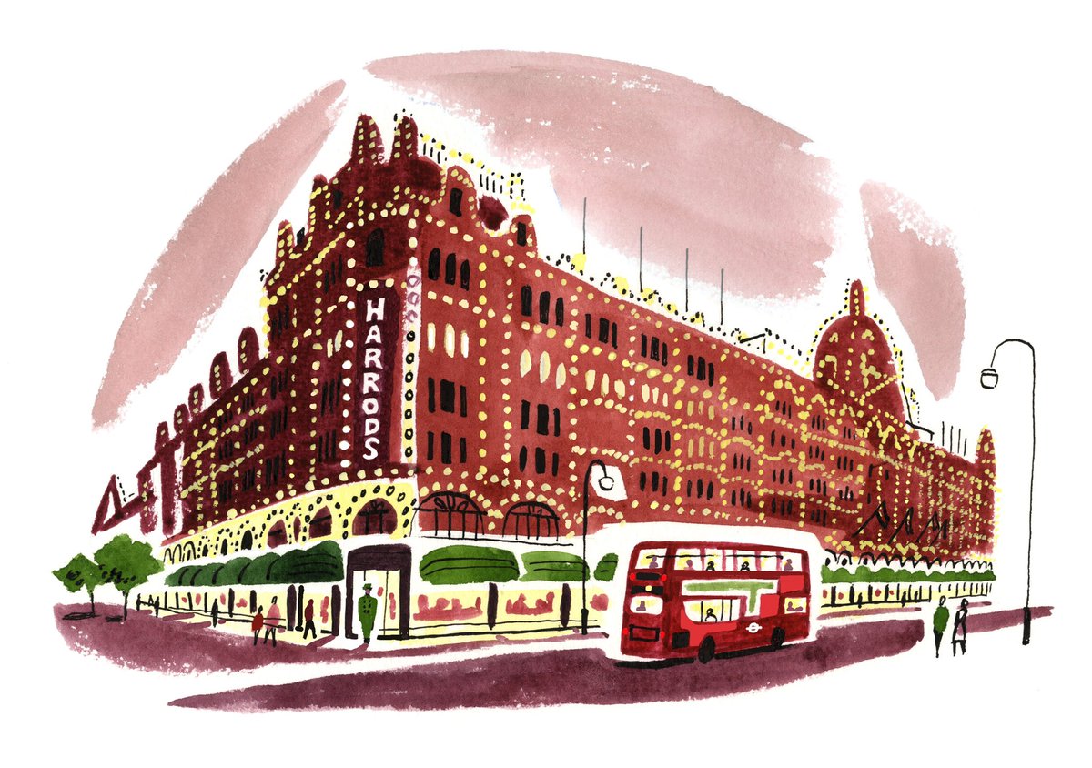 SarahMcMenemy's tweet photo. Published today! Harrods for The London Magazine. @ArtworksIllos @MendolaArtists 
#harrods #thelondonmagazine #illustration #editorial #london https://t.co/8muYc0fLLM